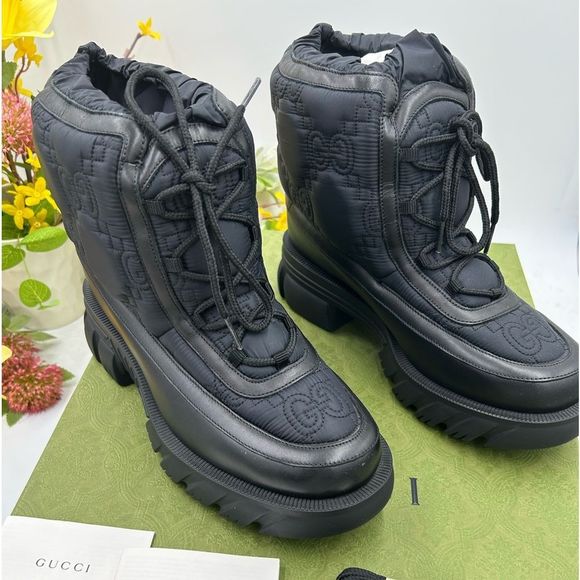 Gucci Black Quilted Rain & Snow Boots main image 5